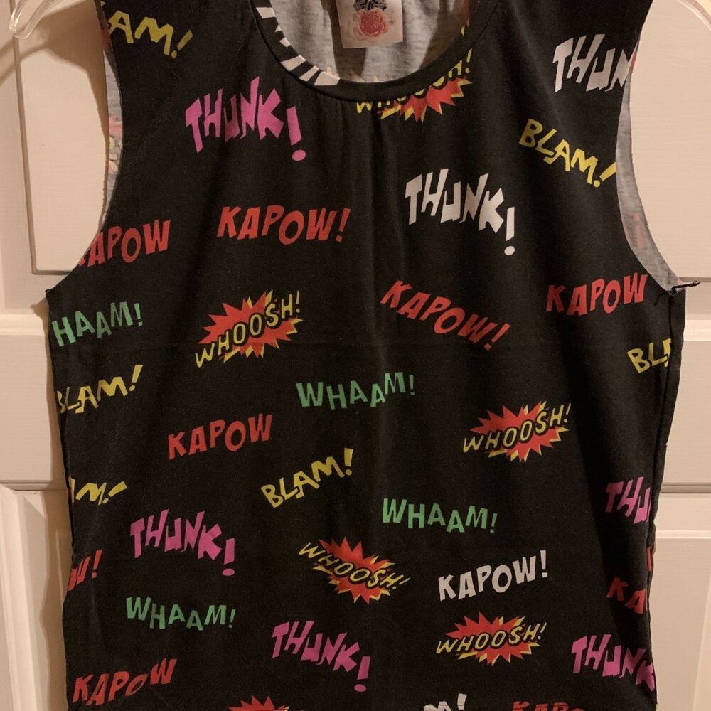 NWOT Comic Book Action Words Graphic T-Shirt  Unisex S-M - Picture 4 of 4